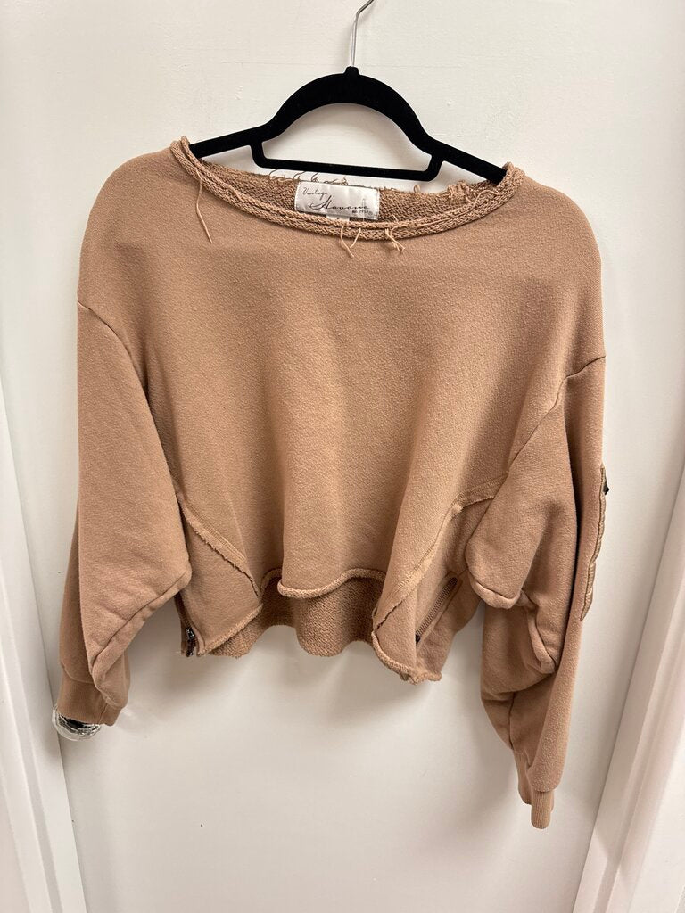Vintage Havana Brown Cropped Sweatshirt
