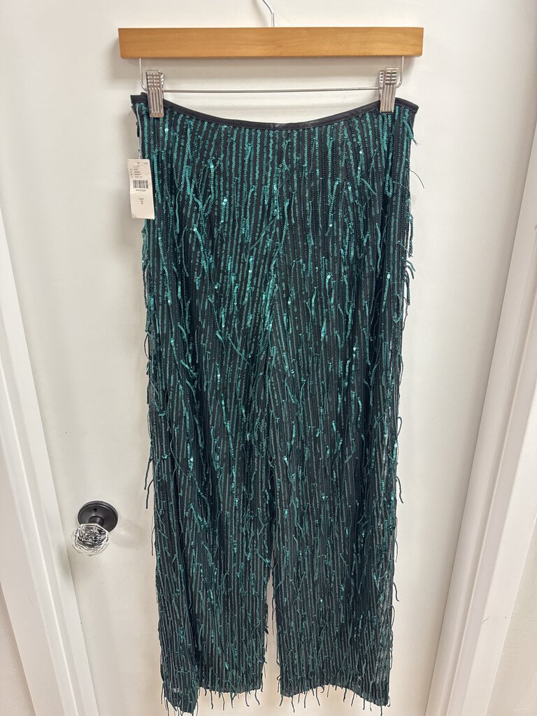 Maeve Green Sequin Pant