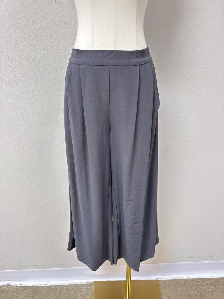 Eileen Fisher Grey Wide Leg Pull On Pant