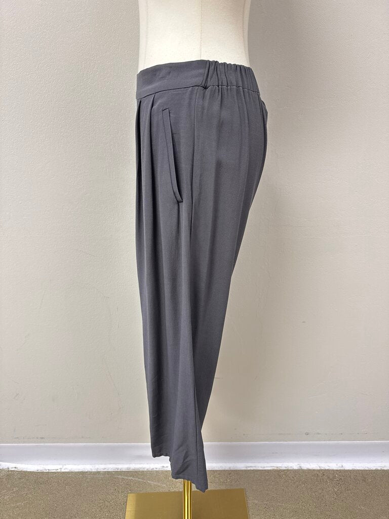 Eileen Fisher Grey Wide Leg Pull On Pant