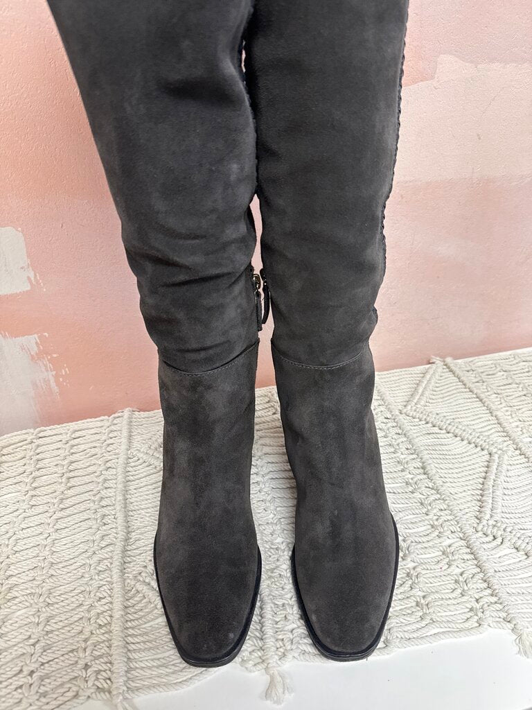 Frey Grey Suede Over the Knee Boot