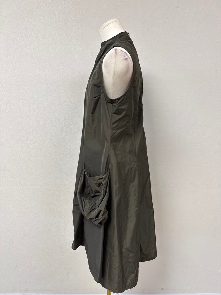 Sun Kim Brown Pocket Hi Low Dress