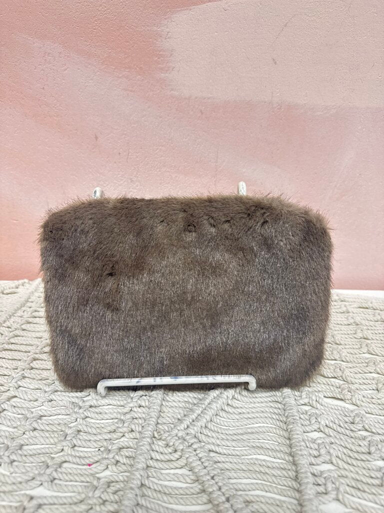 A.L.C. Brown Faux Fur Clutch