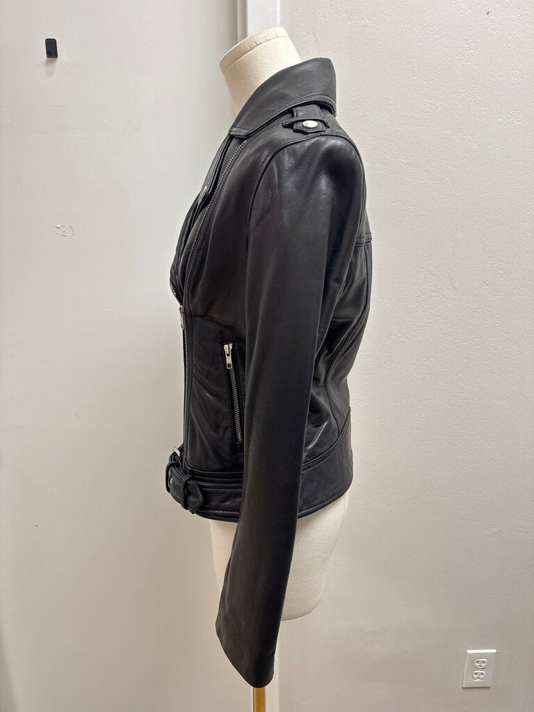 Soia & Kyo Black Leather Moto Jacket
