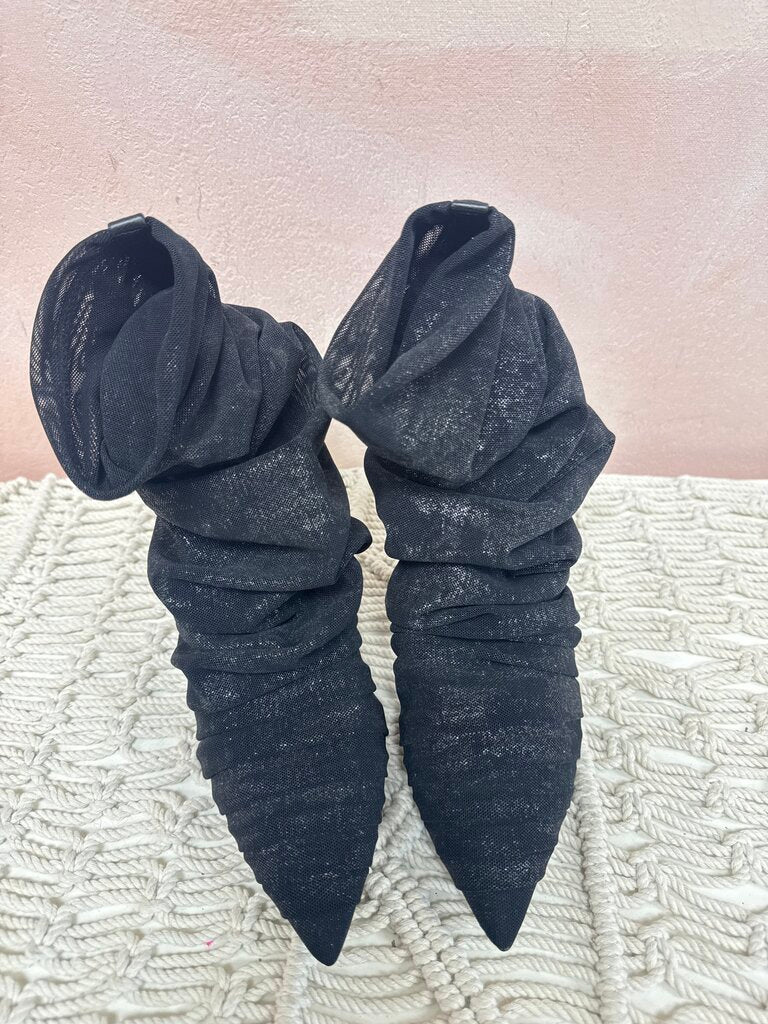 Alevi Black Ruched D'Orsay Bootie