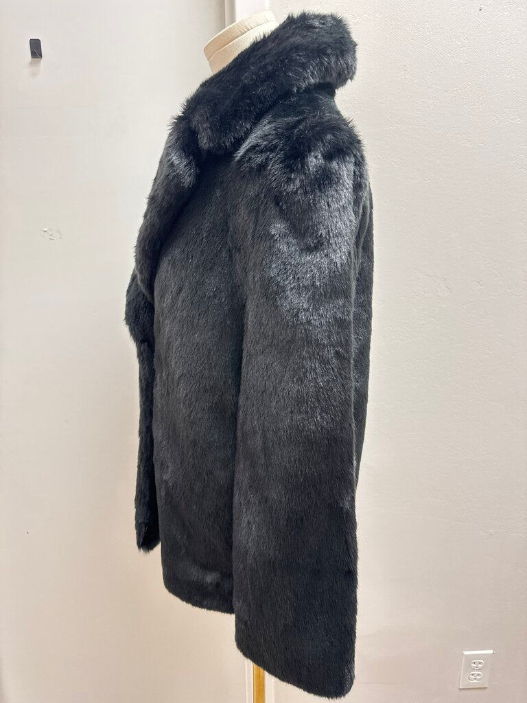 & Other Stories Black Cropped Faux Fur Jacket
