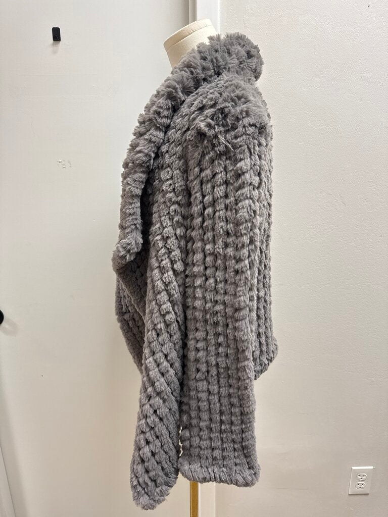 Heartloom Grey Faux Fur Open Jacket