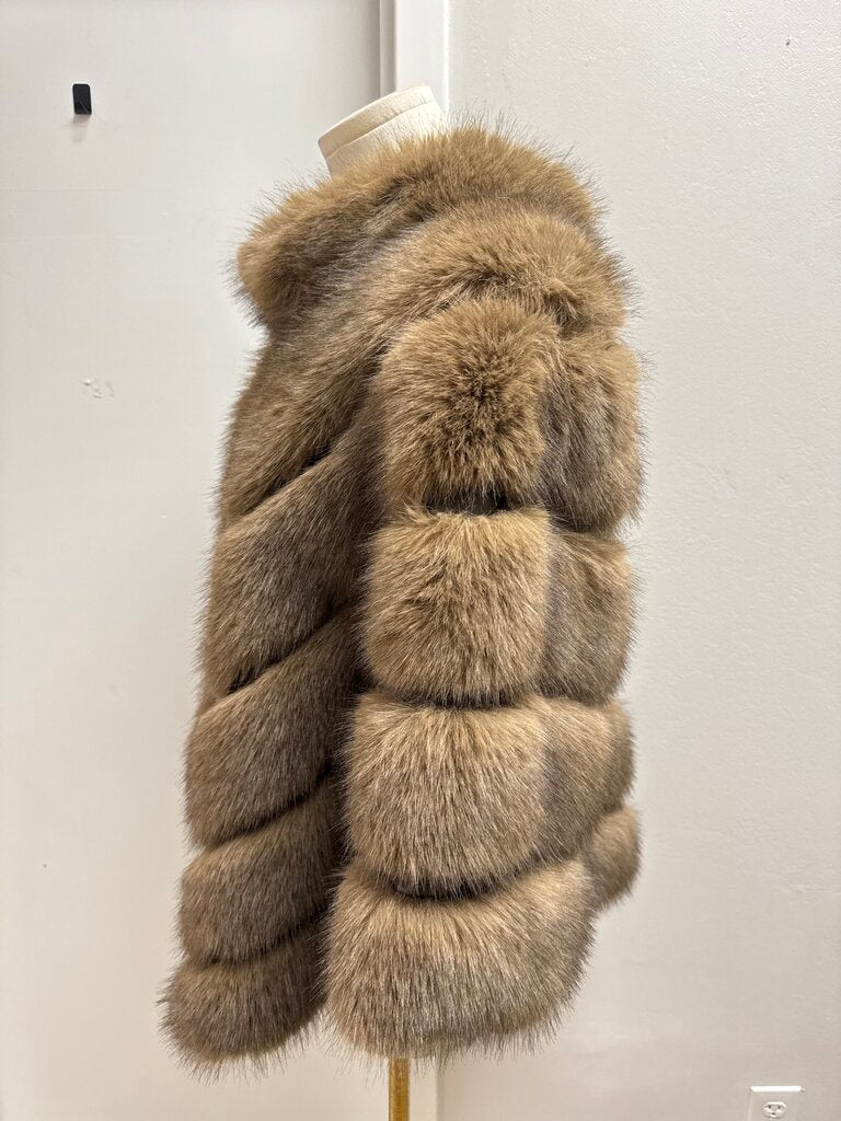 Belle Fare Brown Fox Fur Cape