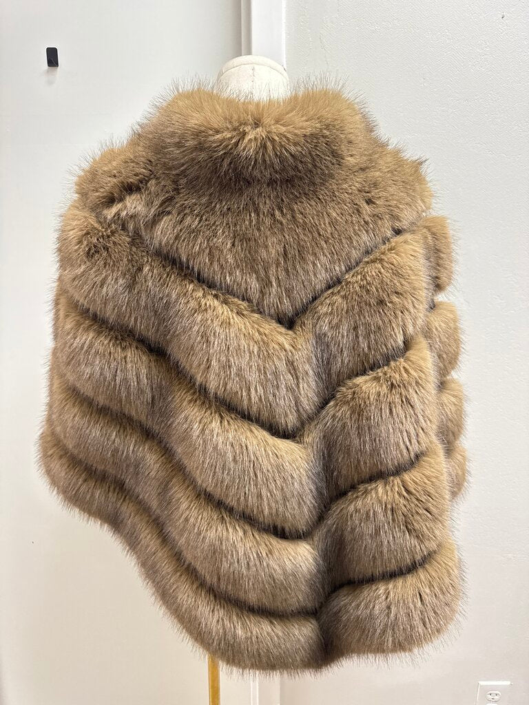 Belle Fare Brown Fox Fur Cape