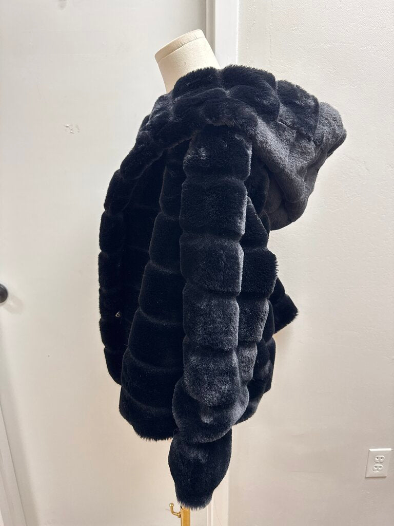 Apparis Black Faux Fur Quilted Jacket