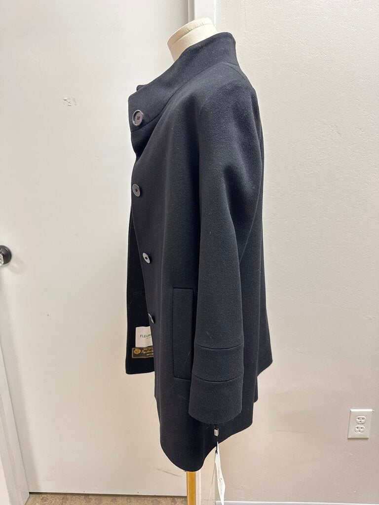 Fleurette Black Overcoat NWT