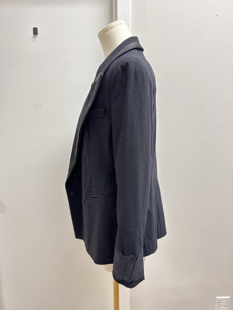 Donna Karan Black Grosgrain Detail Blazer