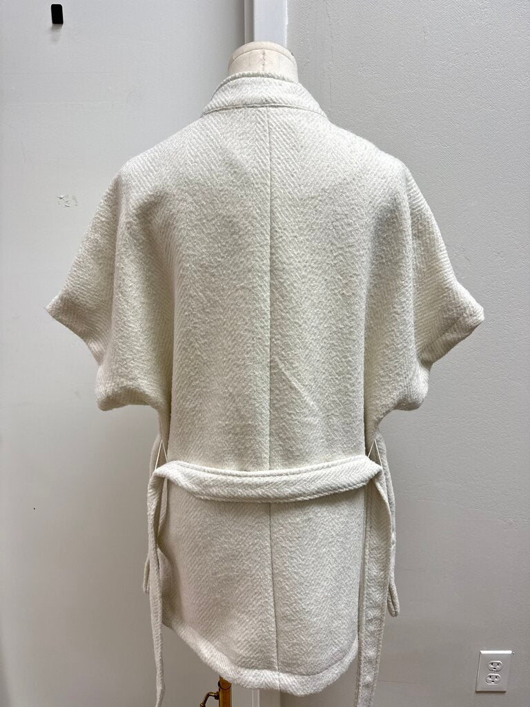 Sanctuary White Short Sleeve Belted Coat