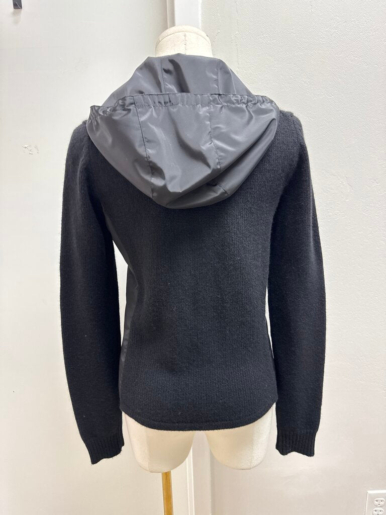 Michael Kors Black Knit Zip Up Jacket