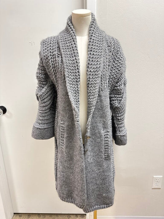 Tricot Chic Grey Sweater Coat