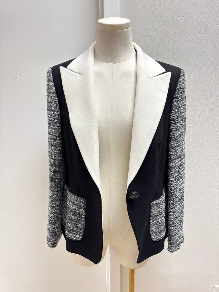Escada Black and White Tweed Blazer
