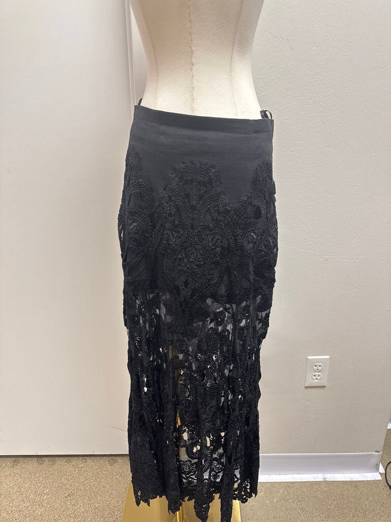 Donna Karan Black Lace Maxi Skirt