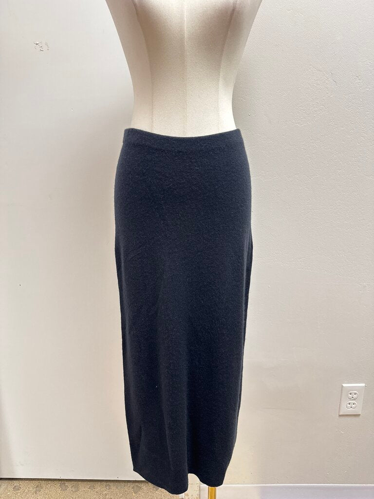 Donna Karan Black Midi Cashmere Skirt