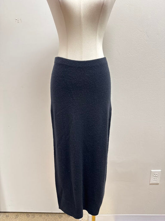 Donna Karan Black Midi Cashmere Skirt