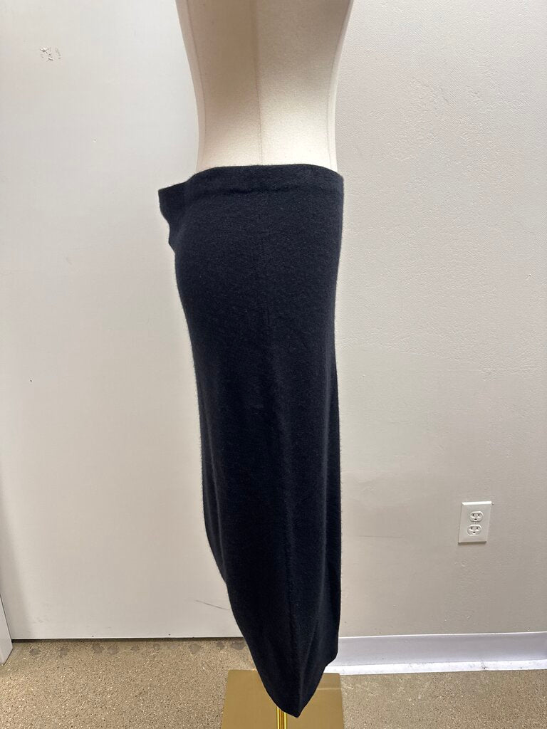 Donna Karan Black Midi Cashmere Skirt