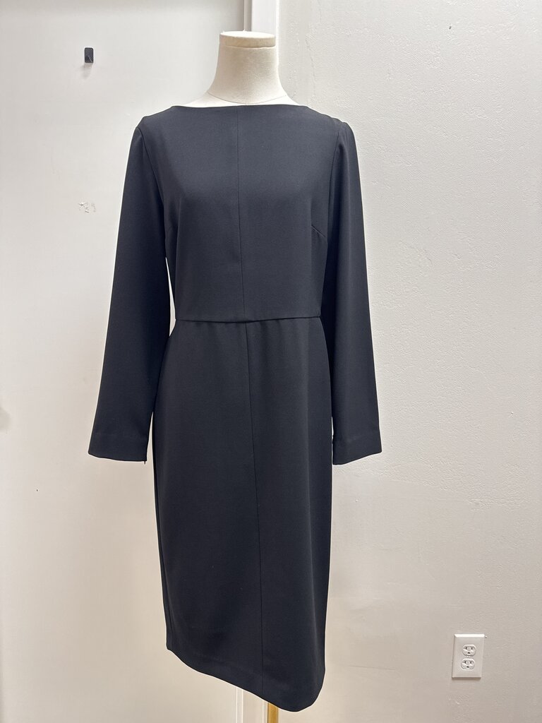 Saks Fifth Ave Black Long Sleeve Midi Dress