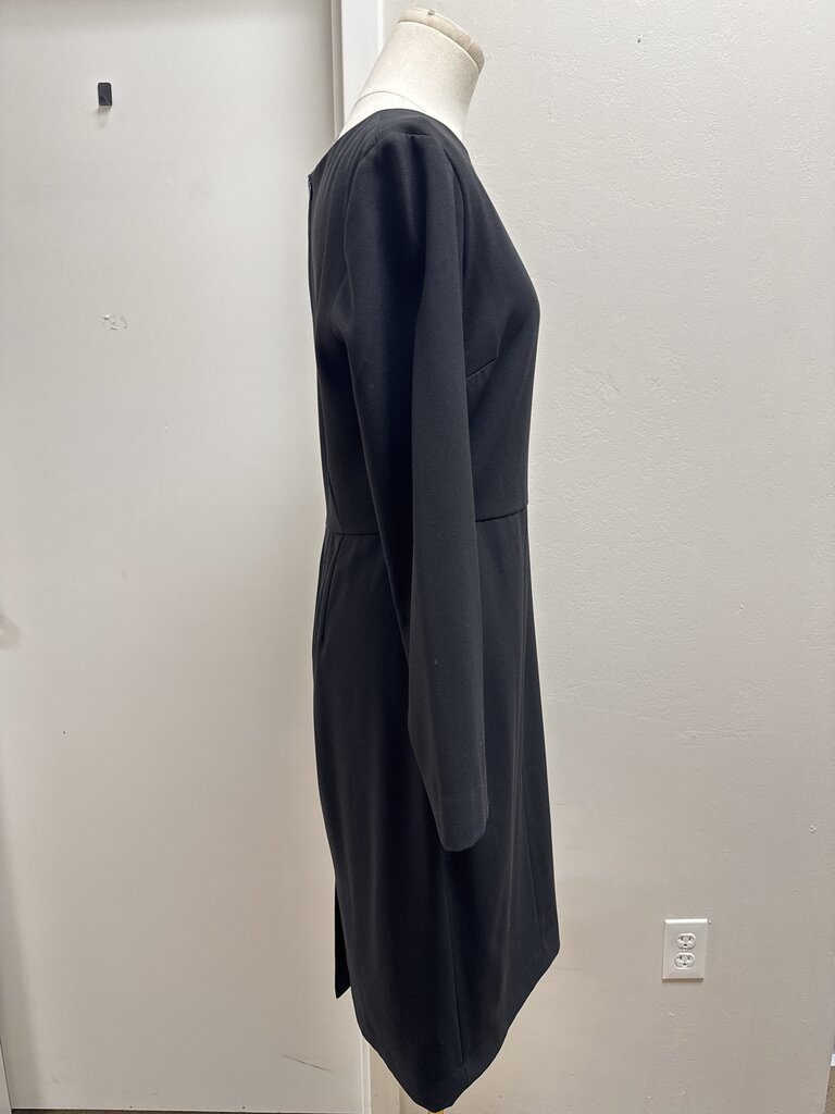 Saks Fifth Ave Black Long Sleeve Midi Dress