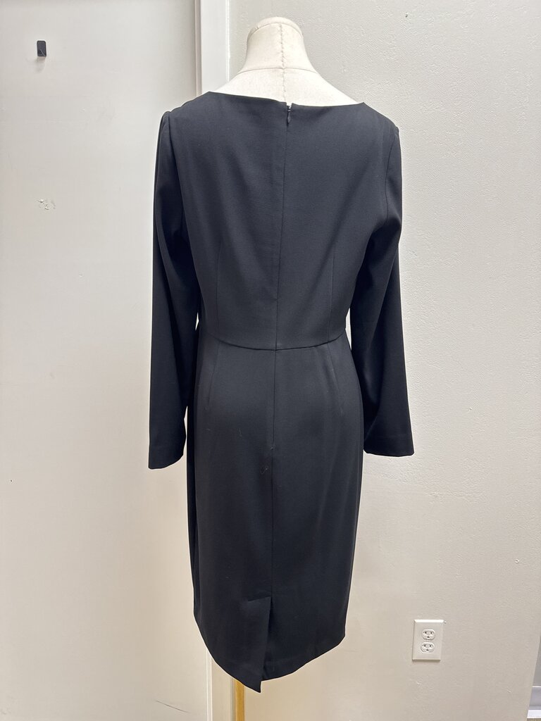 Saks Fifth Ave Black Long Sleeve Midi Dress