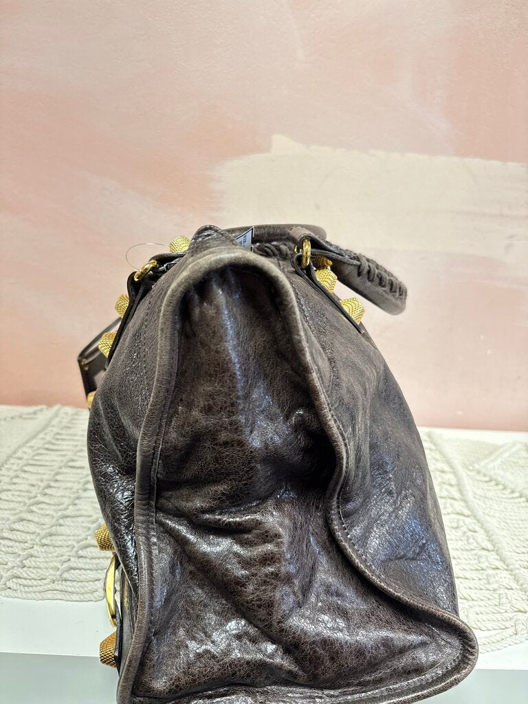 Balenciaga Brown Leather Work Tote