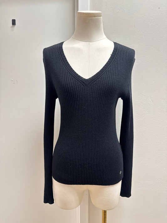 Escada Black Ribbed Top