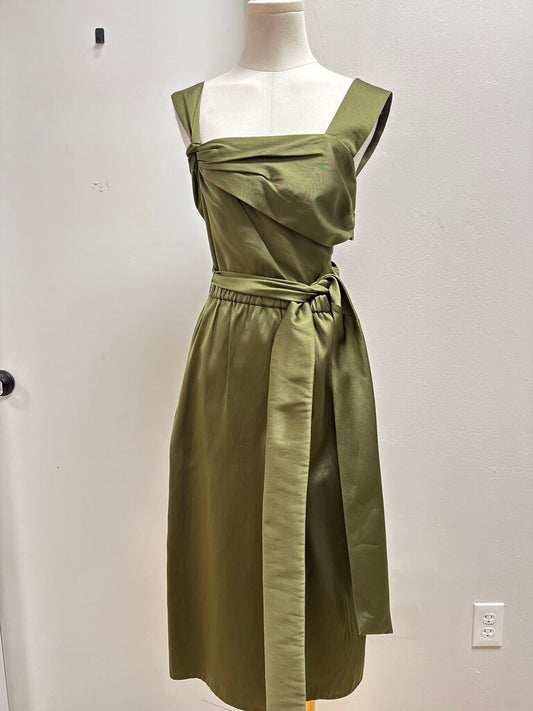 Phillip Lim Olive Pleated Midi Dress