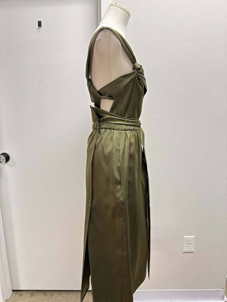Phillip Lim Olive Pleated Midi Dress