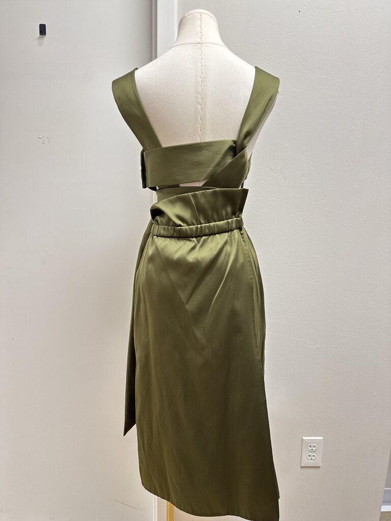Phillip Lim Olive Pleated Midi Dress