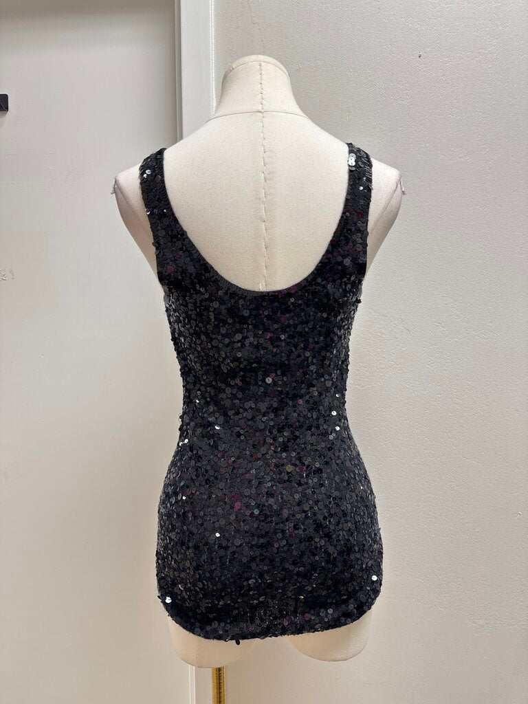 Donna Karan Black Sequin Tank