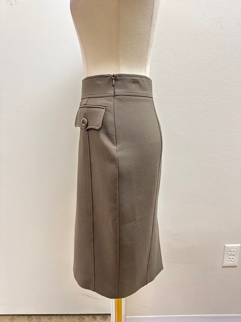Burberry Olive Midi Skirt