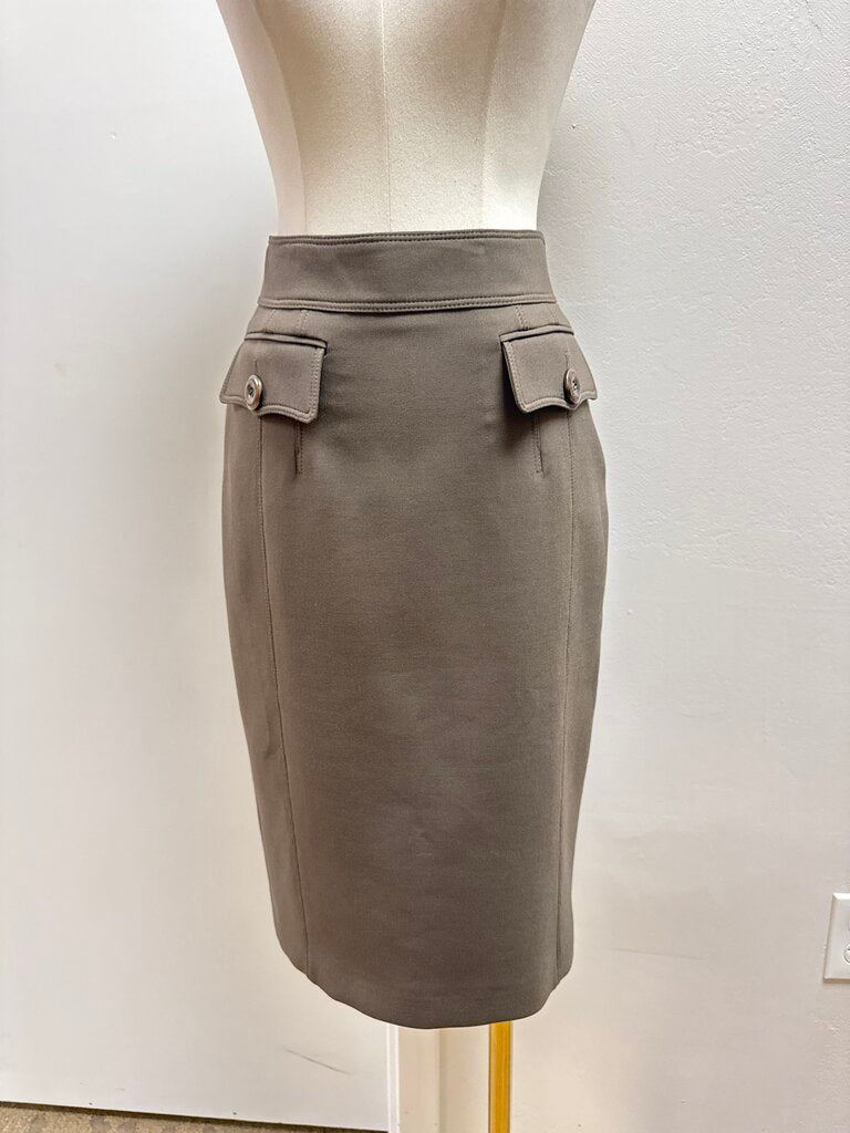 Burberry Olive Midi Skirt