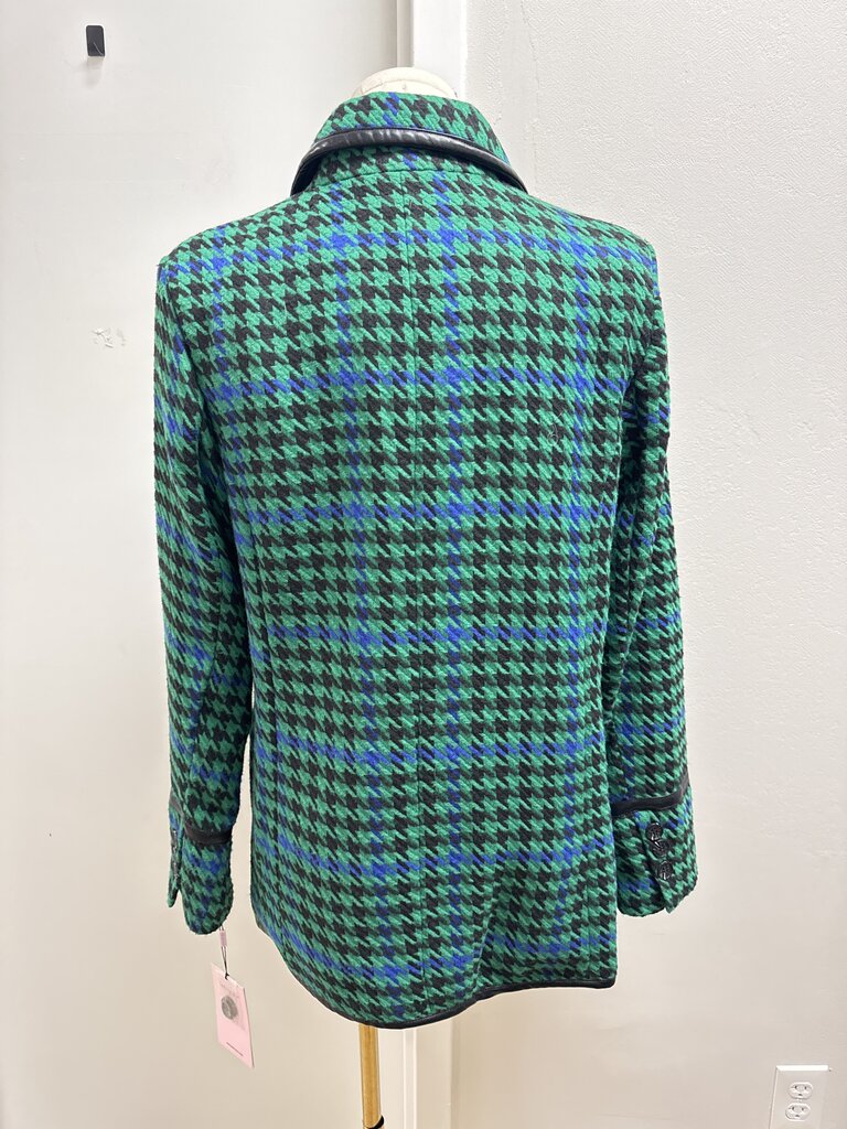 Avec Les Filles Green Houndstooth Blazer NWT