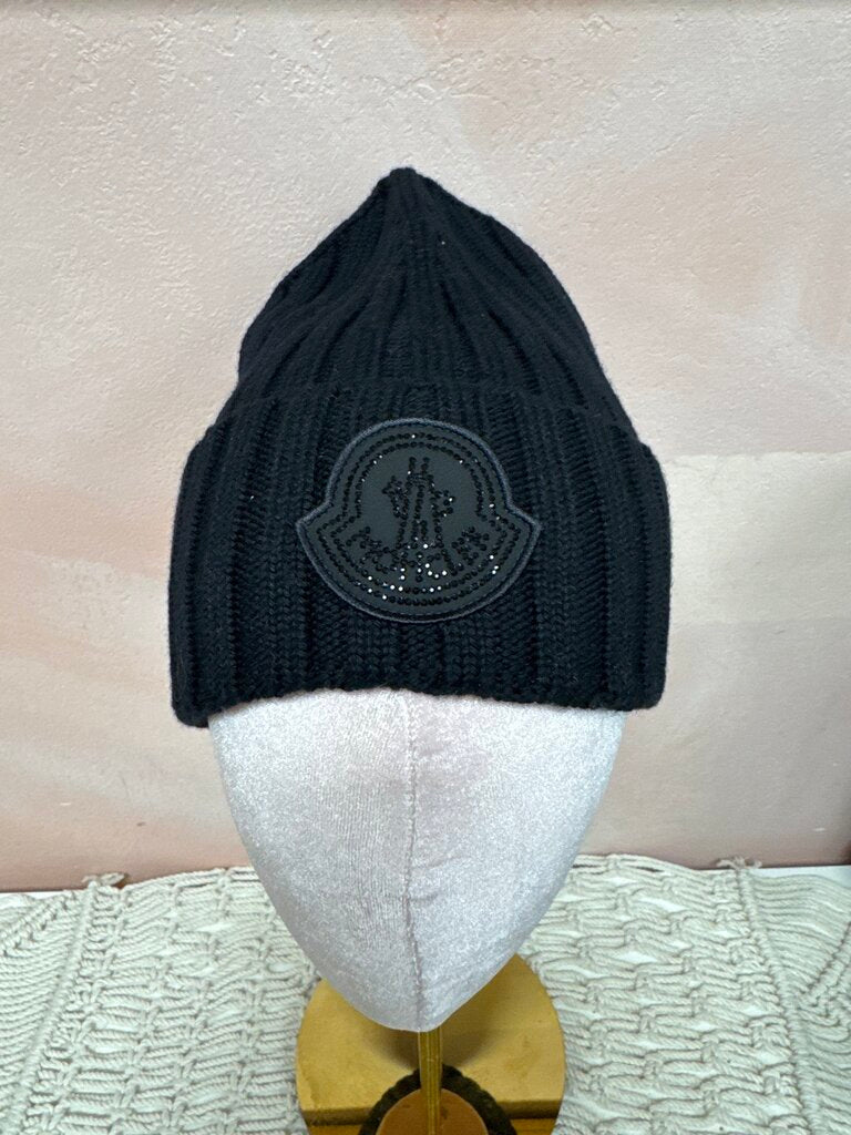 Moncler Black Knit Beanie