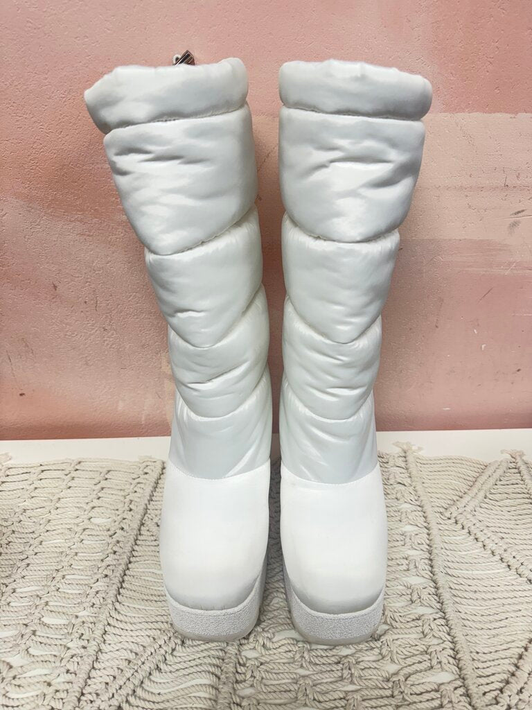 Jeffrey Campbell White Quilted Platform Boot