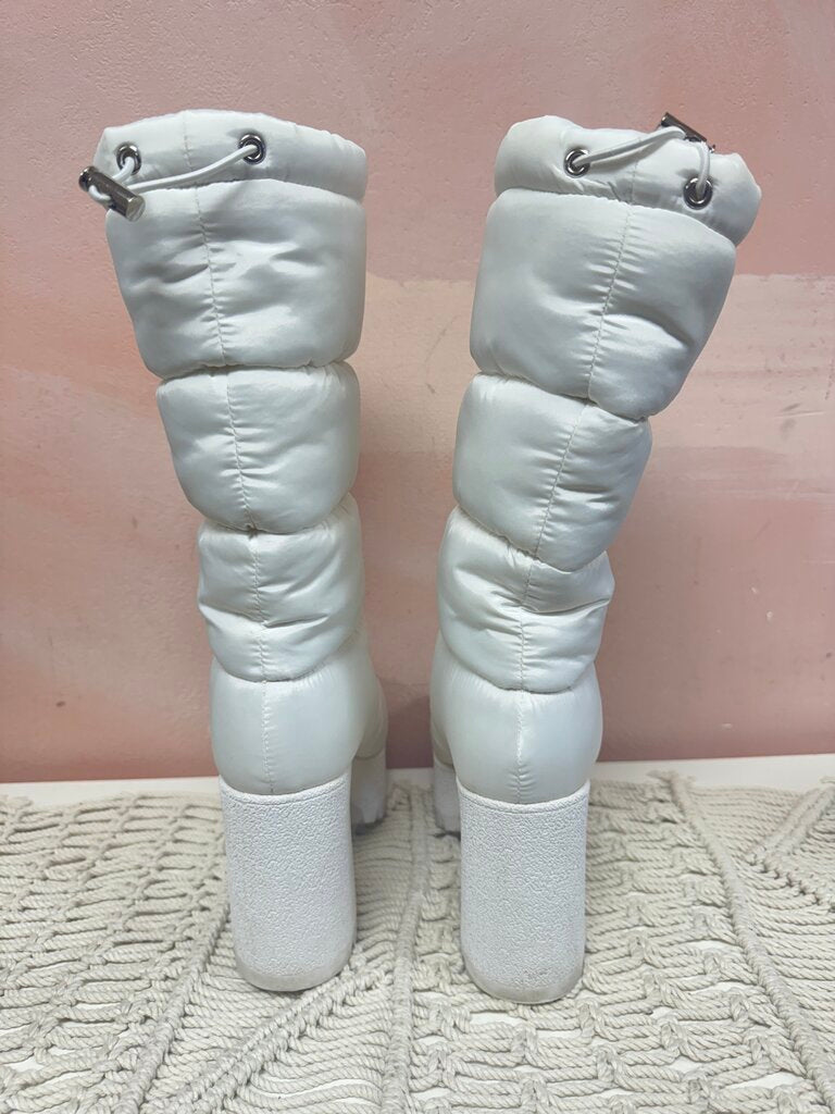 Jeffrey Campbell White Quilted Platform Boot