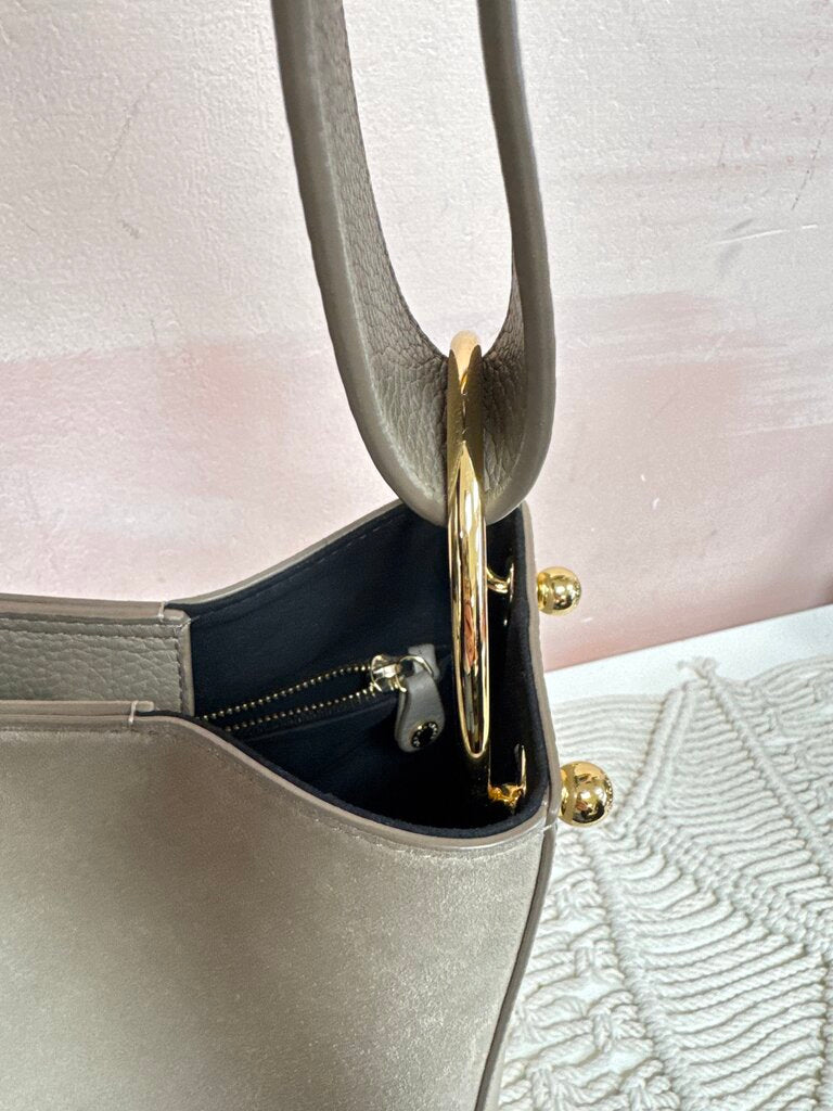 Strathberry Taupe Suede Bucket Bag w/Dustbag