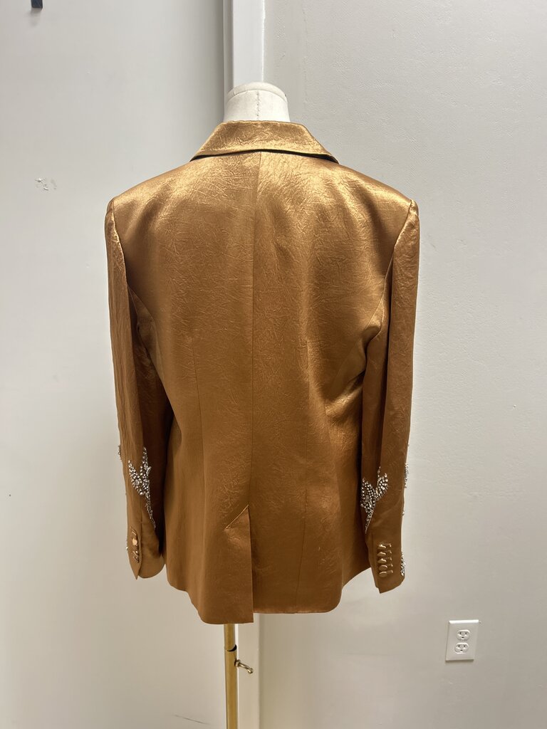 Cinq a Sept Gold Embellished Blazer NWT