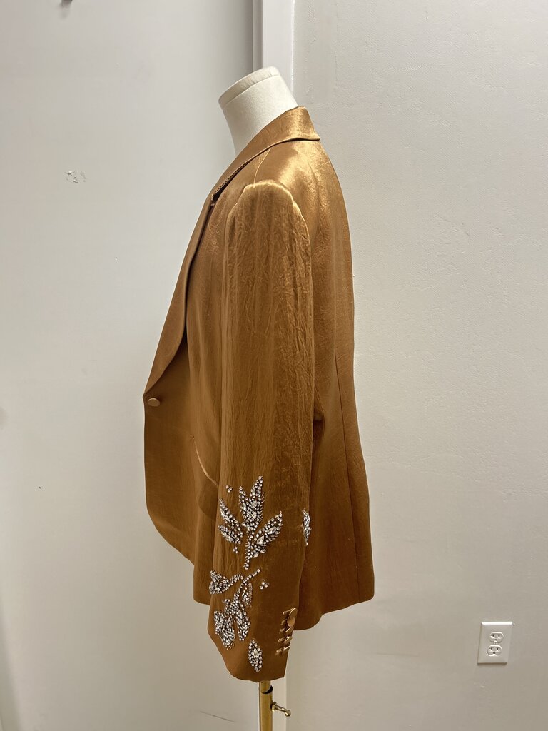 Cinq a Sept Gold Embellished Blazer NWT