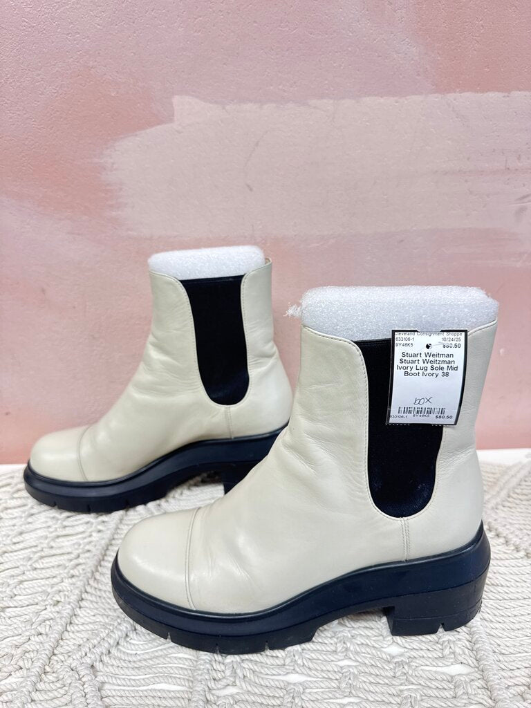 Stuart Weitzman Ivory Lug Sole Mid Boot