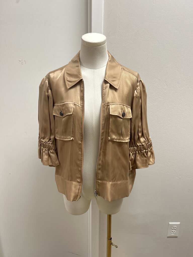 Cinq a Sept Tan Sateen Jacket (AS IS)