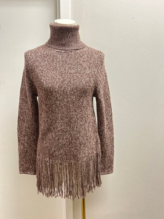Zimmermann Maroon Fringe Turtleneck NWT