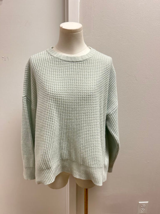 Eileen Fisher Sea Foam Green Waffle Knit Sweater