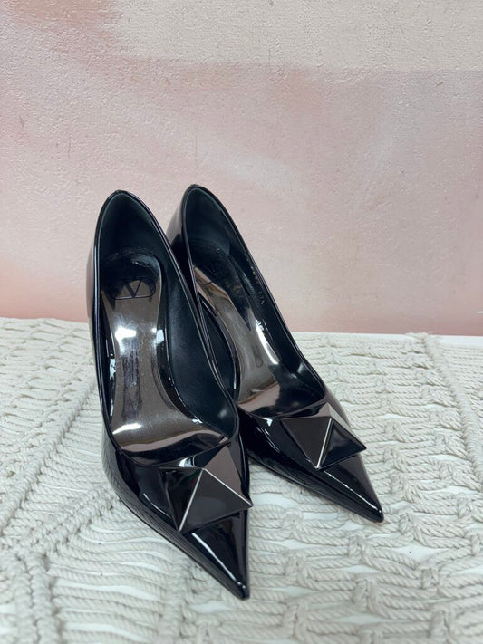 Valentino Black One Stud Patent Pump