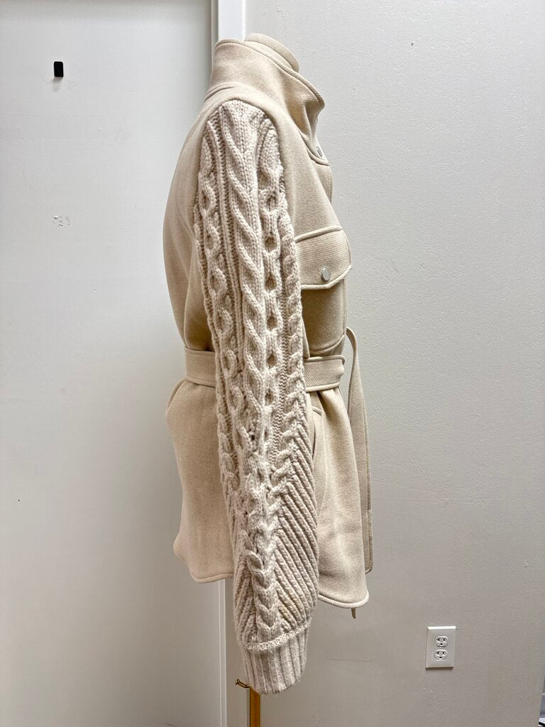 Veronica Beard Oatmeal Knit Shirt Jacket