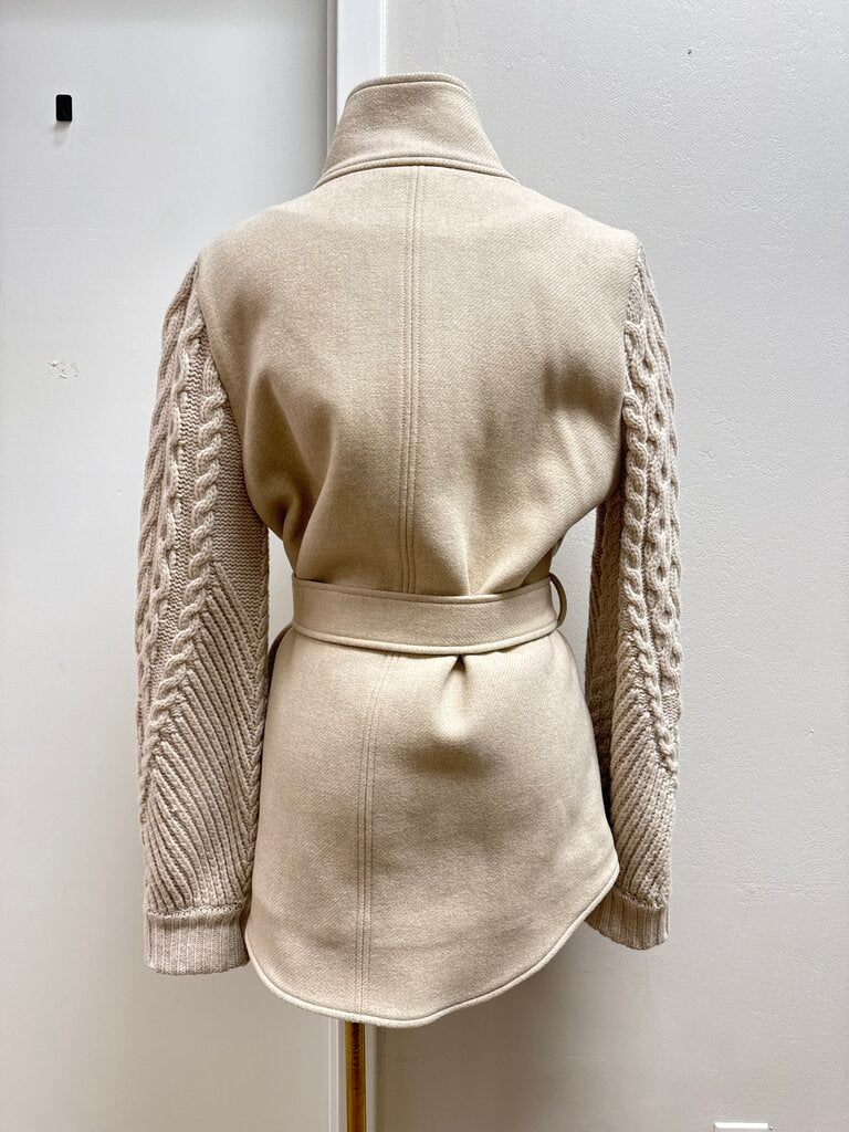 Veronica Beard Oatmeal Knit Shirt Jacket