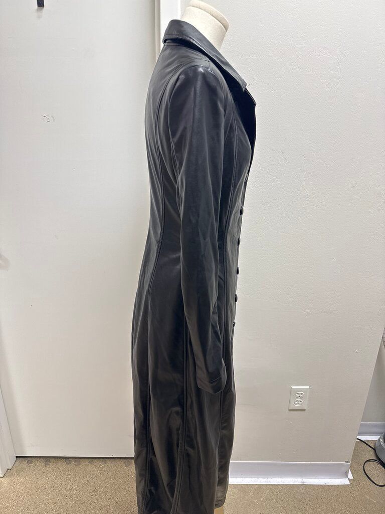 WeWoreWhat Black Faux Leather Trench Coat